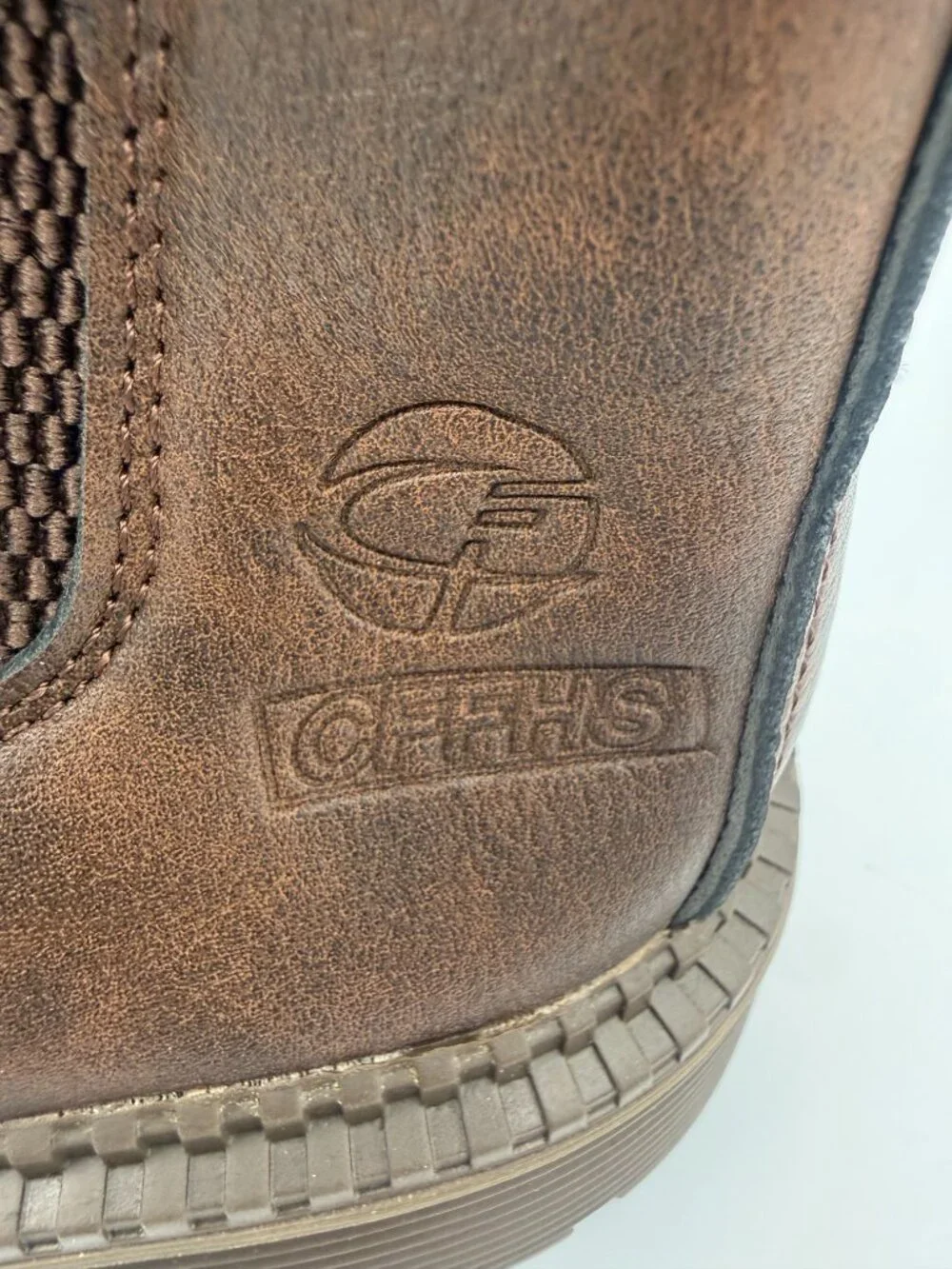 CFFHS Mens Brown Chelsea Boots Ankle Pull On Lug Sole Sz US 12